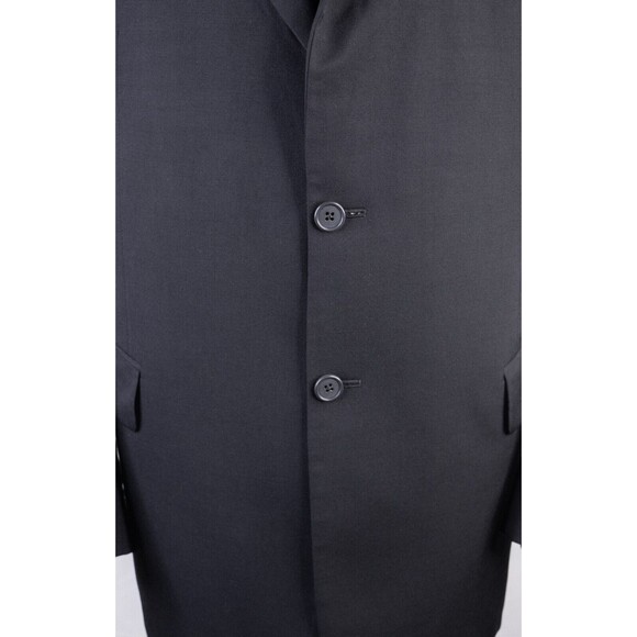 Savile Row 2-Pcs Suit Solid Black Blazer Jacket Pants 42R Short Pants 40X26 - Picture 3 of 16